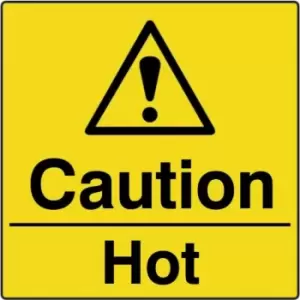 Image of Spectrum Industrial Caution Hot Safety Sticker (250 Pack) - 50 x 50mm