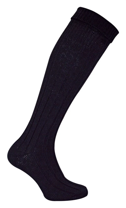 Image of Sock Snob Sock Snob Men Warm Knee High Wool Kilt Socks in Black Size: 6-11 Black 6-11 Male 5056632612529