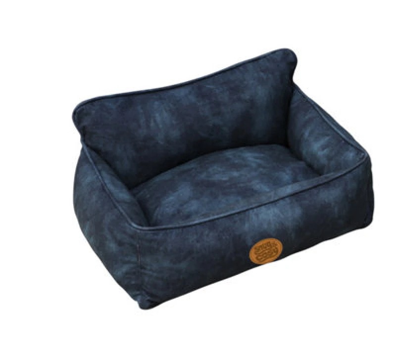 Image of Snug & Cosy Pets Snug And Cosy Windsor Navy Rectangle Bed 60Cm X 50Cm X 20Cm