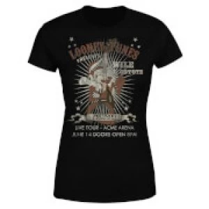 Image of Looney Tunes Wile E Coyote Guitar Arena Tour Womens T-Shirt - Black - S