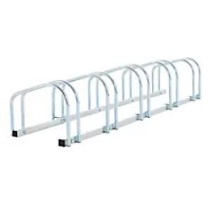 Image of HOMCOM 5-Bike Floor Parking Stand-Silver
