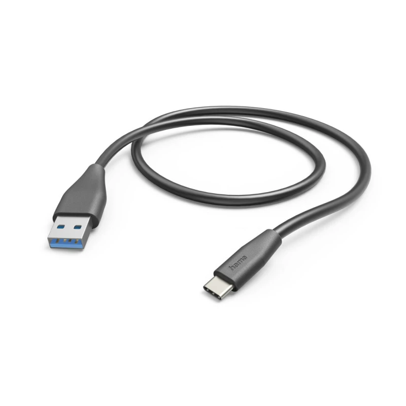 Image of Hama Hama USB charging cable USB 2.0 USB-A plug, USB-C plug 1.50 m Black 00201595 00201595