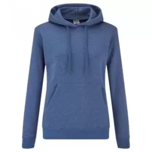 Image of Fruit of the Loom Classic Lady Fit Hooded Sweatshirt (XS) (Royal Blue Heather)