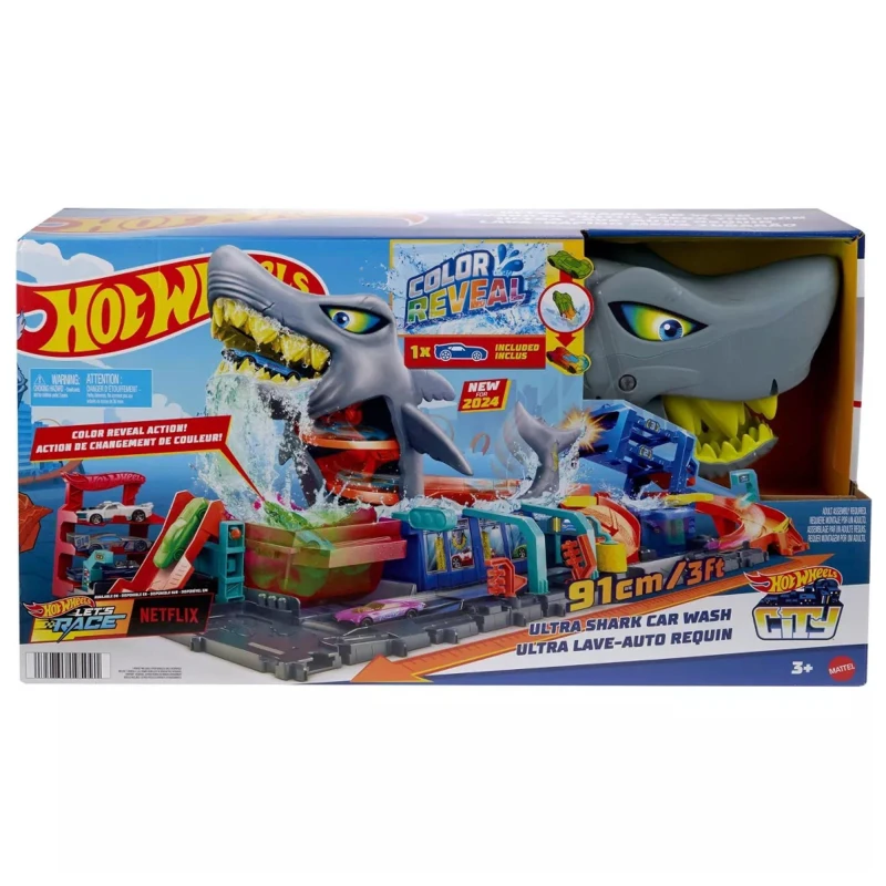 Image of Hot Wheels Hot Wheels Ultra Shark Car Wash Playset