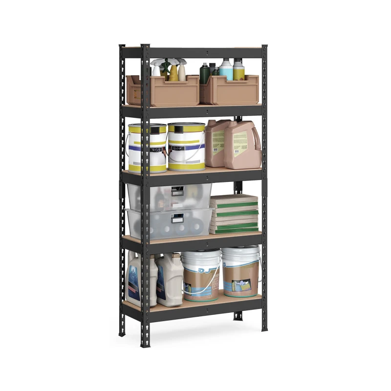 Image of Songmics 5-Tier Shelving Unit, Set Of 2 Storage Shelves, For Garage, Boltless Assembly, Adjustable Shelves