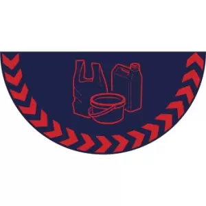 Image of PVC semicircle pictogram, plastic, self adhesive, WxL 750 x 375 mm