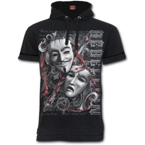 Image of Rebellion Mens Small Fine Cotton Summer Hoodie - Black