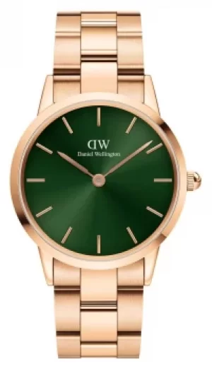 Image of Daniel Wellington Iconinc Emerald 36mm Rose Gold Strap Watch