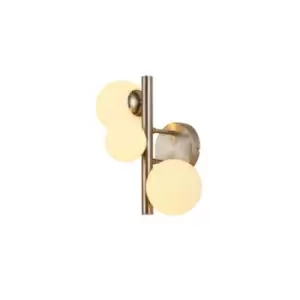 Image of Luminosa Marshall Wall Lamp, 3 Light G9, Satin Nickel, Opal Glass