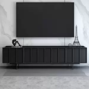 Image of Large Black Oak TV Unit with Storage - TV's up to 70 - Helmer
