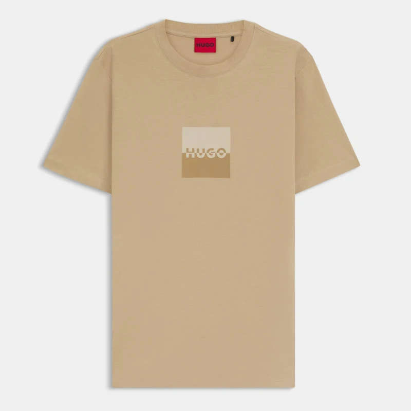 Image of Hugo Mens Regular Fit T-Shirt Beige 269 male XS
