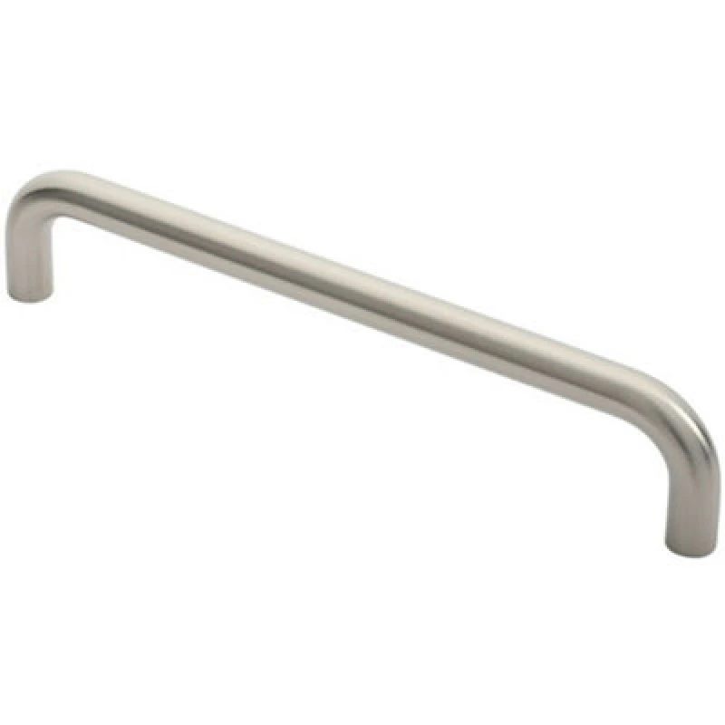 Image of Loops Round D Bar Pull Handle 319 x 19mm 300mm Fixing Centres Satin Stainless Steel Metallics unisex