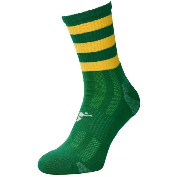 Image of Precision Pro Hooped GAA Mid Socks Junior - J8-J11 - Green/Gold