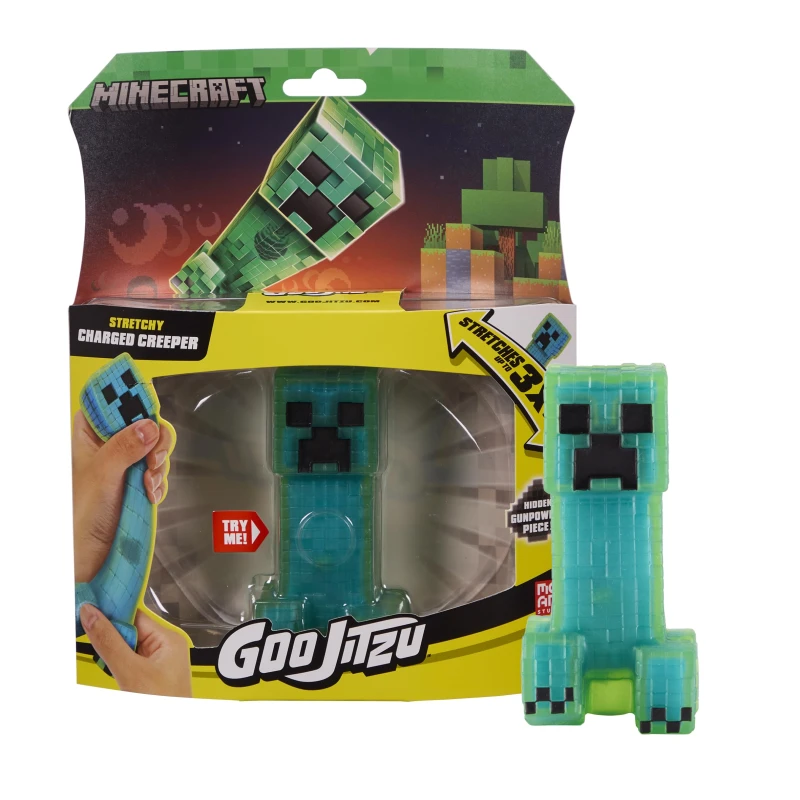 Image of Heroes of Goo Jit Zu Minecraft Stretchy Characters Creeper Super Stretchy Goo Filling With Hidden Gunpowder Piece Inside