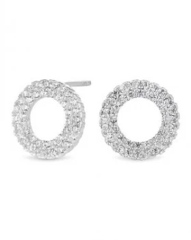 Image of Simply Silver Pave Circle Stud Earring