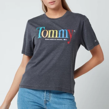 Image of Tommy Jeans Tommy Relaxed Colour T Shirt - BLACK BDS