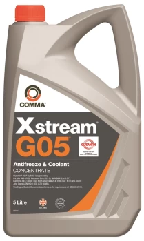 Image of Xstream G05 Heavy Duty Antifreeze & Coolant - Concentrated - 5 Litre XHD5L COMMA