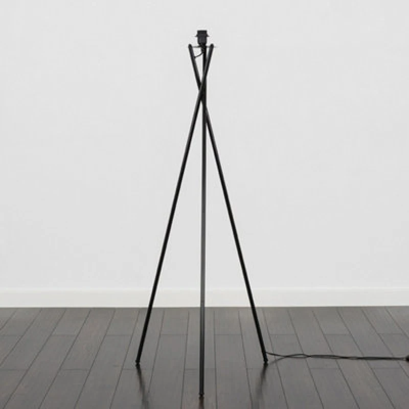 Image of ValueLights ValueLights Camden Black Metal Stem Tripod Floor Lamp Base Black One Size Unisex 5016529253402