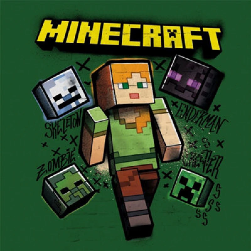 Image of Minecraft Minecraft Alex Canvas Print in Green Green One Size Unisex 5063652223420