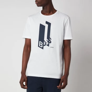 Image of Hugo Boss Tee 2 Elongated Logo T-Shirt White Size S Men