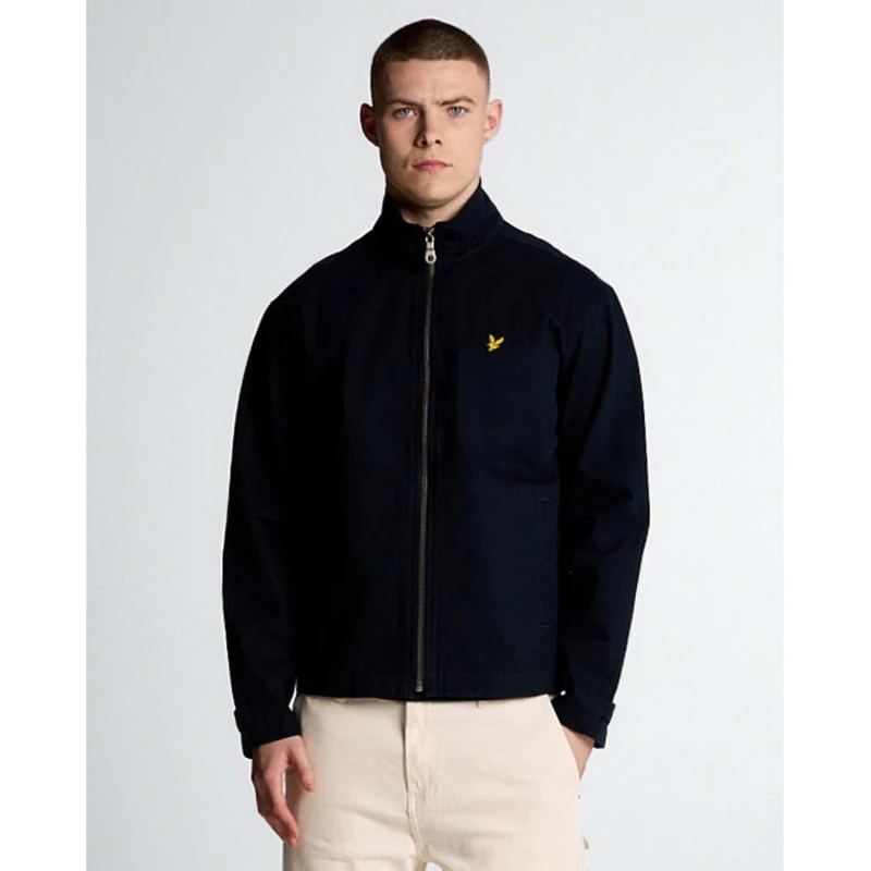 Image of Lyle and Scott High Neck Twill Jacket Blue male L