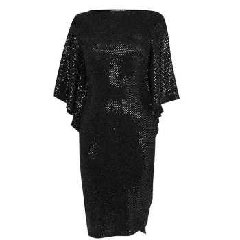 Image of Biba Sequin Batwing Dress - Charcoal