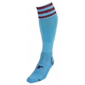 Image of PT 3 Stripe Pro Football Socks Mens Sky/Maroon