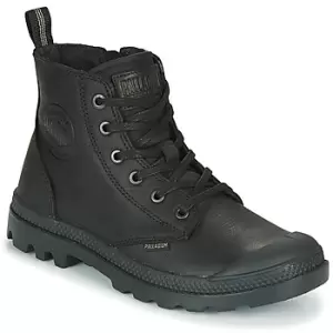 Image of Palladium PAMPA ZIP LTH ESS mens Mid Boots in Black,4,5,5.5,6.5,7