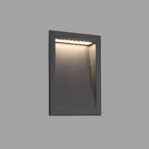 Image of Soun LED Outdoor Recessed Wall Light Dark Grey IP65