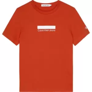 Image of Calvin Klein Jeans Small Block Logo T-Shirt - Orange
