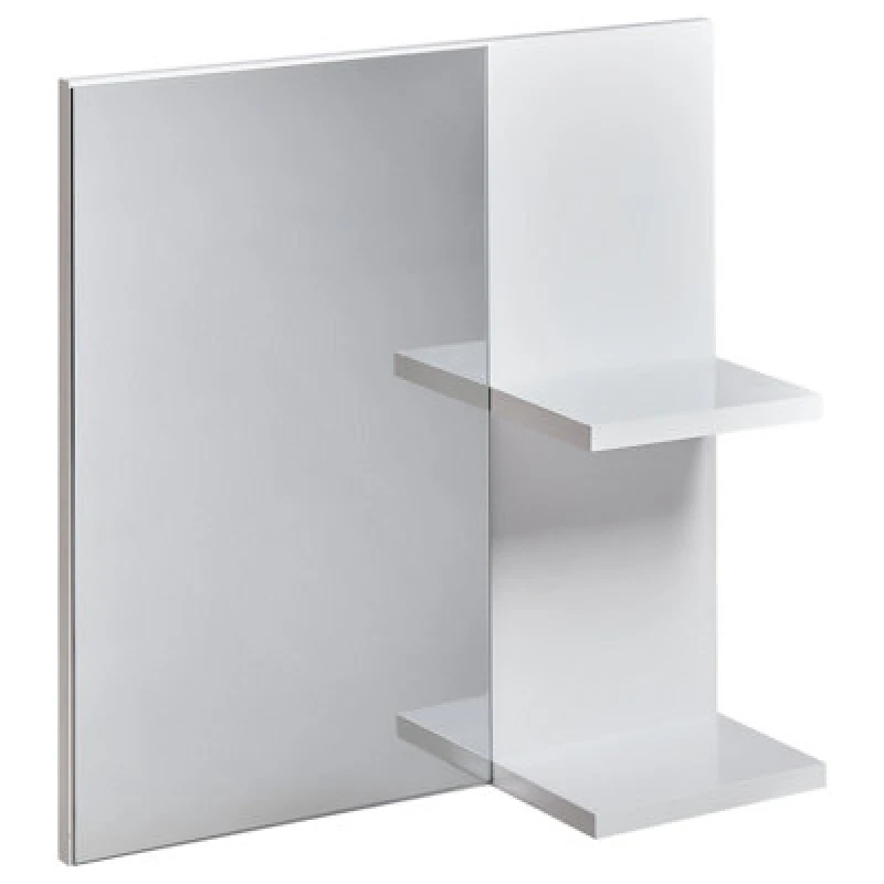Image of Beliani Wall Mirror With Shelf Pelotas 45cm 45cm White