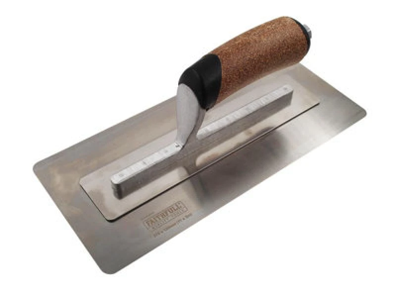 Image of Faithfull Cork Handle Flex Finishing Plastering Trowel PTFLEX11C Length: 11"