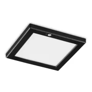 Image of Ideal Lux aura Square LED Recessed Downlight Black, Motion Sensor, 3000K, Non-Dim