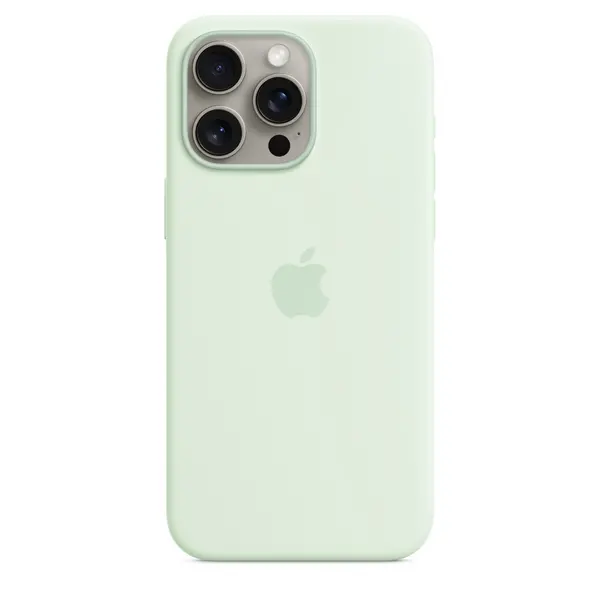 Image of Apple iPhone 15 Pro Max Silicone Case with MagSafe - Soft Mint MWNQ3ZM/A