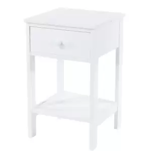 Image of Sipla 1 Drawer Petite Bedside - White