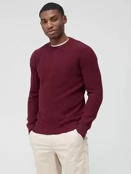 Image of Superdry Vintage Textured Crew Neck Jumper - Red, Red Size M Men