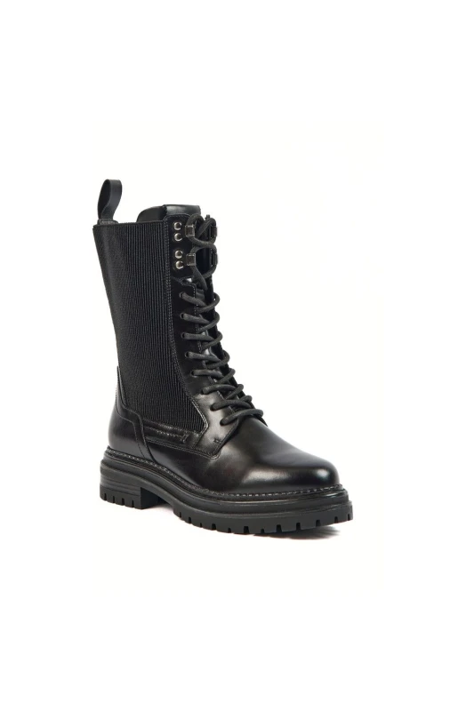 Image of Pod Womens Polly Leather Combat Boots UK Size 7 (EU 41) Black POD011-BLACK-7