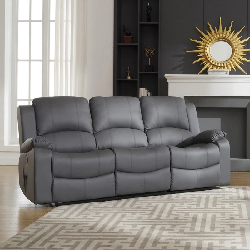 Image of Artemis Home Glendale 3 Seat Electric Reclining Sofa in Grey Grey Unisex