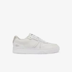 Image of Lacoste Mens L001 Leather Trainers Size 8.5 UK White & Off White