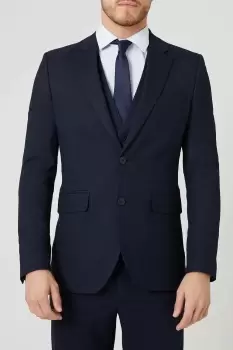 Image of Mens Slim Fit Navy Fine Stripe Suit Jacket