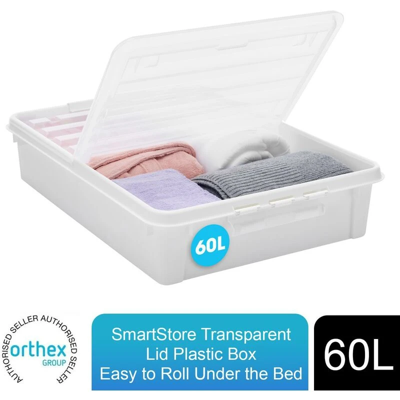 Image of Orthex Bedroller Underbed 'Storage Box' with Foldable Lid, 60L White unisex