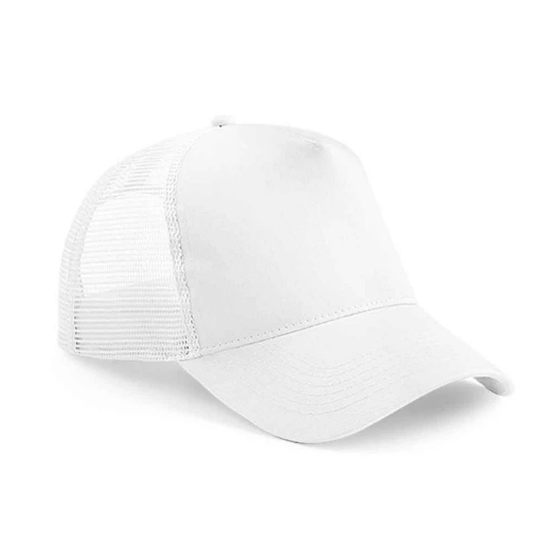 Image of Beechfield Beechfield Men Snapback Trucker Cap in White White One Size Male 5063527835789