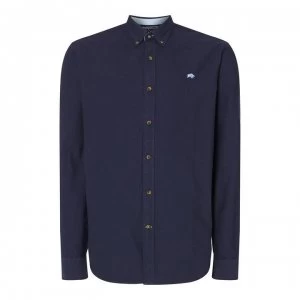 Image of Raging Bull Raging Long Sleeve Oxford Shirt - Navy74
