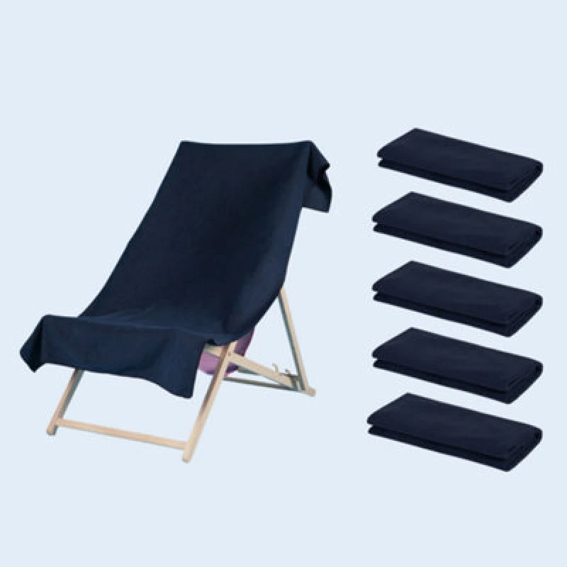 Image of OHS OHS 5 x Plain Microfiber Quick Dry Bath Beach Towel in Navy Size: Bath Towel Navy Bath Towel Unisex 5027434173952