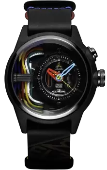 Image of Electricianz Watch Nylon Carbon Z Nato 42mm Black Leather