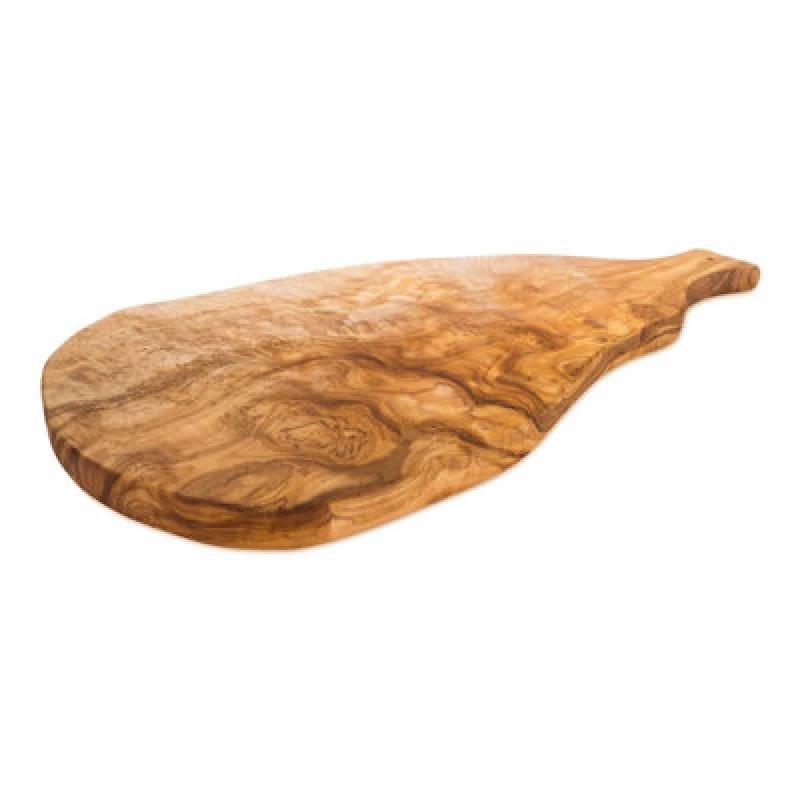 Image of Verano Spanish Ceramics Olive Wood Natural Grained Kitchen Dining Extra Large Rustic Board w/ Handle (L) 50cm Natural unisex