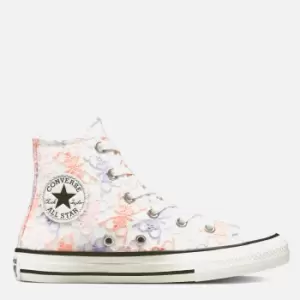Image of Converse Kids Chuck Taylor All Star Hi - Top Trainers - Pale Amethyst/Crimson Tint - UK 1 Kids