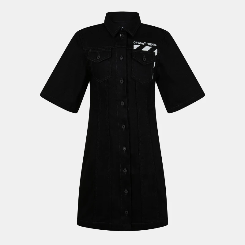 Image of Off White Womens Knitted Jumper Dress Black/White female 4 (3XS)