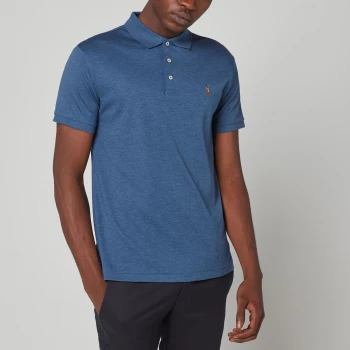 Image of Polo Ralph Lauren Mens Slim Fit Soft Cotton Polo Shirt - Derby Blue Heather - XL