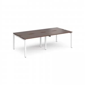 Image of Adapt II Double Back to Back Desk s 2400mm x 1200mm - White Frame waln